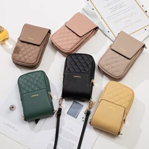 KINOUCHI Cell Phone Purse Small Crossbody Bags for Women - Leather Shoulder Handbag Wallet Messenger Bag for Travelling