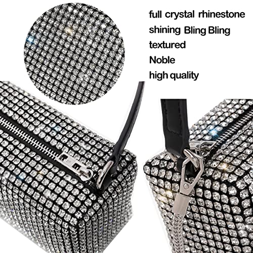 BBTT.ful Bling Bling Rhinestone Evening Handbags Shoulder Bag Crossbody Bag for Women Girls Sparkling Wedding Prom Party Club Purses Mini Top Handle Handbags