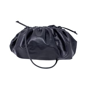 bella luna women’s soft cloud dumpling pouch crossbody bag or clutch purse shoulder bag (black)
