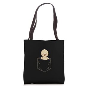 pocket animal cute chick chicken in a pocket tote bag
