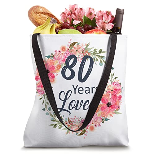 80 Year Old Birthday, 80th Birthday Grandma,80 Years Loved Tote Bag