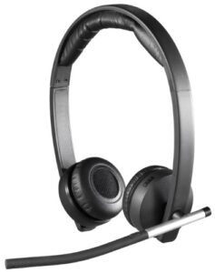 logitech h820e wireless dual, stereo headphones with noise-cancelling microphone, usb, headset controls, indicator led, pc/mac/laptop – black