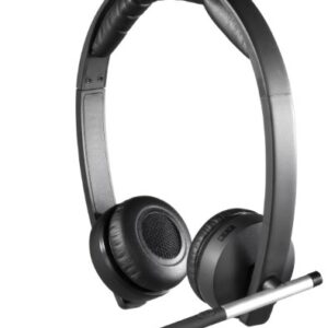 Logitech H820e Wireless Dual, Stereo Headphones with Noise-Cancelling Microphone, USB, Headset Controls, Indicator LED, PC/Mac/Laptop - Black