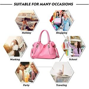 Hobo Handbags for Women Soft PU Leather Purses and Handbags Fashion Large Shoulder Bag Top Handle Tote Bags for Girls (Red)