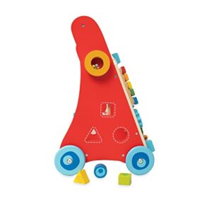 Nuby Wooden Baby Walker with Interactive Features for Early Development, Promotes Walking, Motor Skills, and Creativity