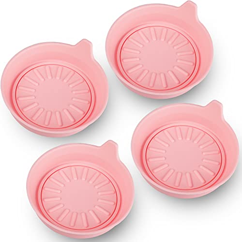 Seven Sparta Car Coasters for Cup Holders, Silicone Cup Holder Coasters, Universal Vehicle Coasters, Set of 4 Pack, 3-1/8" Diameter (Pink)