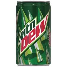 mountain dew soda 7.5oz small mini cans 3/8 packs (24 cans)