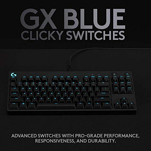 Logitech G PRO Mechanical Gaming Keyboard, Ultra Portable Tenkeyless Design, Detachable Micro USB Cable, 16.8 Million Color LIGHTSYNC RGB backlit keys (Renewed)