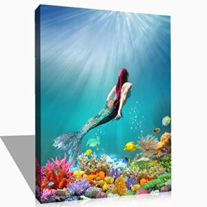 mermaid bathroom decor canvas wall art for bedroom mermaid decor for girls room wall decorations for room decoration framed artwork mermaid pictures wall art sexy poster vintage mermaid wall prints