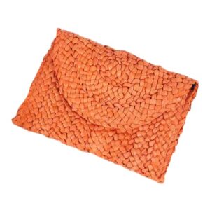 fashlove women straw shoulder bag straw clutch casual beach straw handmade bag envelope purse wallet …