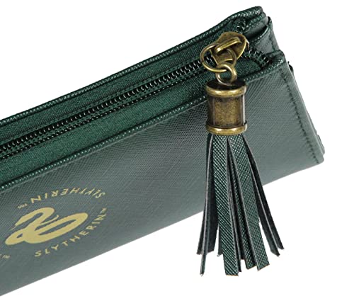 Bioworld Harry Potter Wallet Designer Hogwarts Slytherin House Zipper Clutch Faux Leather Wallet For Women