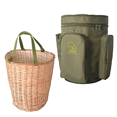 Acropolis Wicker Forage Basket - Backpack for Mushroom Picking - Mushrooms Rucksack - Foraging Backpack with Straps for Forager - X-Large PHG-1/1 PHG-1/1