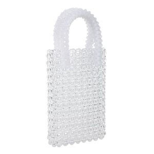 yushiny women transparent acrylic beaded top-handle clutch vertical evening handbag for wedding party