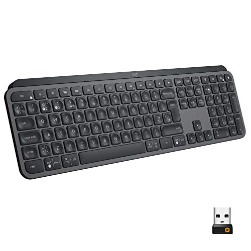 Logitech MX Keys Advanced Wireless Illuminated Keyboard - Graphite Bundle MX Palm Rest