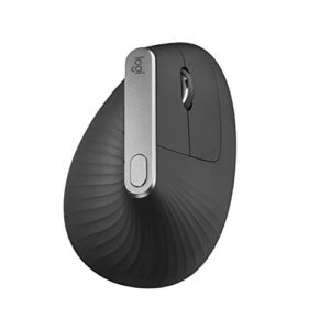 logitech mx vertical advanced ergonomic mouse, wireless via bluetooth or included usb receiver (renewed)