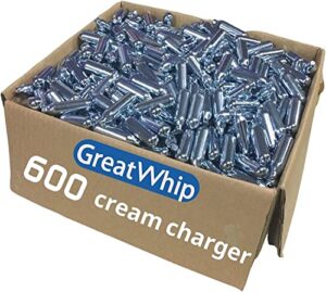 greatwhip whipped cream charger 600 count / 1 box original flavor overstocked 5 years shelf life whip cream tank cartridges