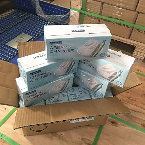 GreatWhip Whipped Cream Charger 600 Count / 1 Box Original Flavor Overstocked 5 Years Shelf Life Whip Cream Tank Cartridges