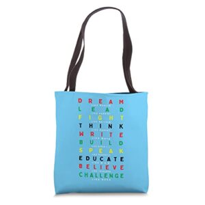 black history month african american leaders inspirational tote bag