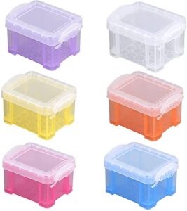 lapangzi 6 pack mini storage boxes plastic storage box organiser box with lid small storage bin box
