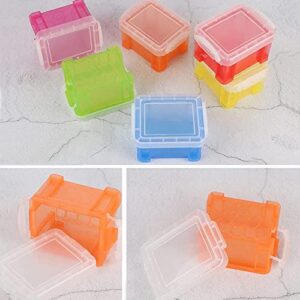 LapangZi 6 Pack Mini Storage Boxes Plastic Storage Box Organiser Box with Lid Small Storage Bin Box