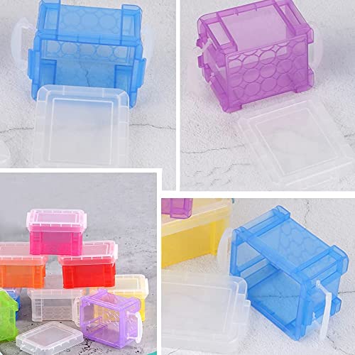 LapangZi 6 Pack Mini Storage Boxes Plastic Storage Box Organiser Box with Lid Small Storage Bin Box