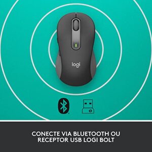 Logitech Signature M650 Wireless Mouse - for Small to Medium Sized Hands, 2-Year Battery, Silent Clicks, Customizable Side Buttons, Bluetooth, Multi-Device Compatibility (Graphite)