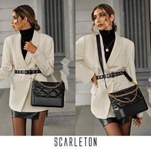 Scarleton Quilted Purses for Women, Crossbody Bags for Women, Shoulder Bag, Hobo Handbag, Faux Leather H209501 - Black