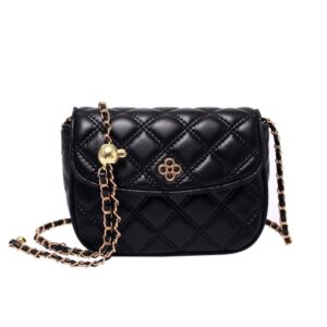 ybnguaa small cell phone crossbody bags, chain strap purses, shoulder lattice handbags for women large capacity (black)