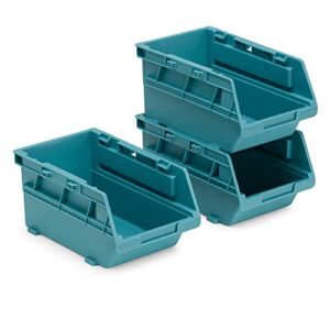 navaris interlocking storage organizer drawers – plastic drawer box compartments for screws nails small tool parts – garage shed storage bins – x3