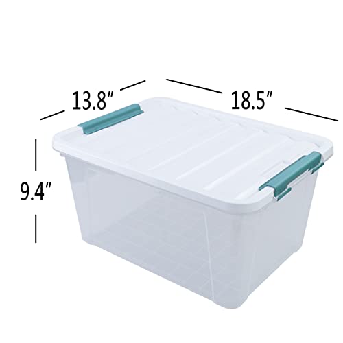 AnnkkyUS 6-Pack Plastic Storage Bins with Lids, Large Latching Bin, 35 Quart