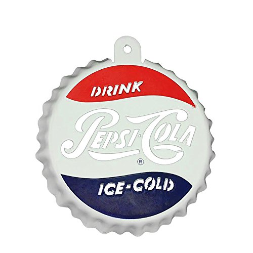 Northlight 3.25" White and Blue Pepsi-Cola Bottle Cap Logo Cut-Out Christmas Ornament