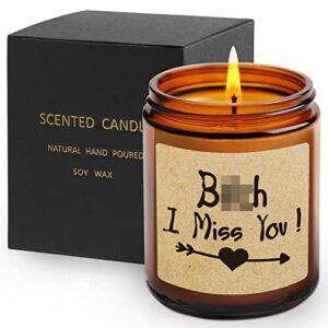 Scented Candle Gifts for Best Friend - I Miss You - Friendship Birthday Gifts for Friends Women, HBESTIE Unique Christmas Gifts for Women Friends, Joke, Bestie, Thanksgiving Gifts Candle Gifts for her