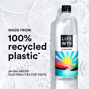 LIFEWTR Premium Purified Water pH Balanced with Electrolytes, 100% recycled plastic bottles, 16.9 Fl Oz Bottles, 500ml (Pack of 12)