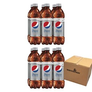 12 bottles diet pepsi cola, 16.9 fl oz