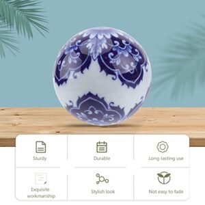 SEWACC Ceramics Balls Set of 3pcs Porcelain Orbs Random Style Chinese Style Decorative Balls Pretty Floating Balls Unique Home Decor for Bowl, Vase, Basket, Dish, Fish Tank ( Blue )