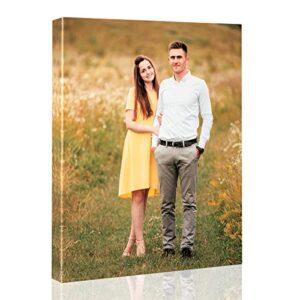 personalized pictures to canvas for wall 16×20 inches, custom canvas prints with your photos for family/pet/kid/lovers, 16x20in