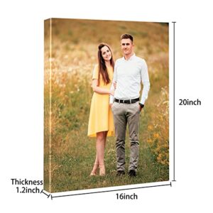 Personalized Pictures to Canvas for Wall 16x20 inches, Custom Canvas Prints with Your Photos for Family/Pet/Kid/Lovers, 16x20in