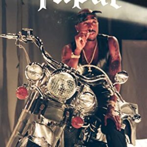 Tupac Posters 2Pac Poster Motorcycle Photo Photo 90s Hip Hop Rapper Posters for Room Aesthetic Mid 90s 2Pac Memorabilia Rap Posters Music Merchandise Merch Cool Wall Decor Art Print Poster 12x18