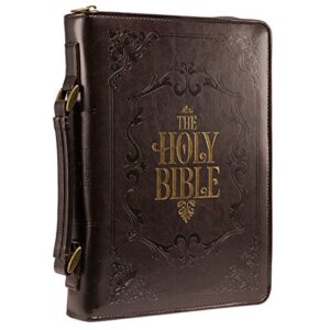 brown embossed “holy bible” bible / book cover (medium)