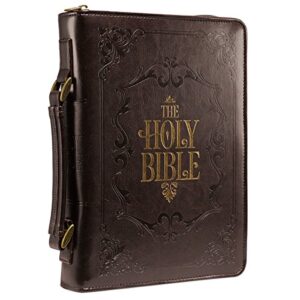 Brown Embossed "Holy Bible" Bible / Book Cover (Medium)