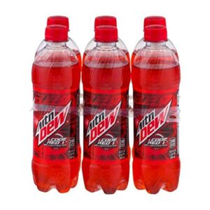 mountain dew code red soda, 16.9 oz bottle (6 count)