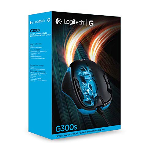 Logitech G300s Optical Ambidextrous Gaming Mouse – 9 Programmable Buttons, Onboard Memory