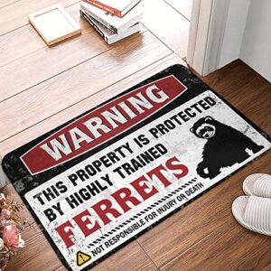 fall rugs indoor warning this property is protected by a highly trained ferrets rug dad gifts ( size : 50x80cm )