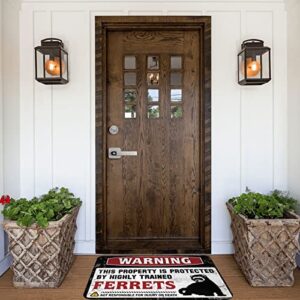 Fall Rugs Indoor Warning This Property is Protected by a Highly Trained Ferrets Rug Dad Gifts ( Size : 50X80CM )