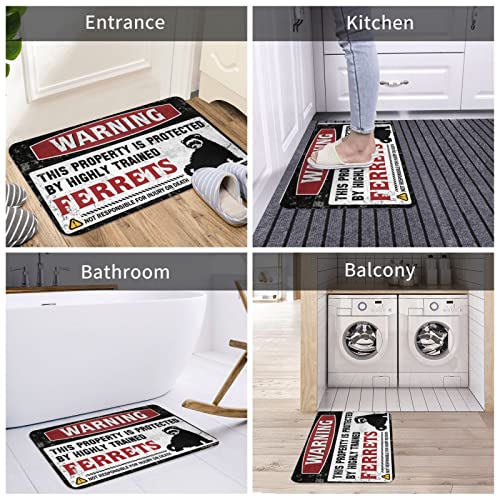 Fall Rugs Indoor Warning This Property is Protected by a Highly Trained Ferrets Rug Dad Gifts ( Size : 50X80CM )