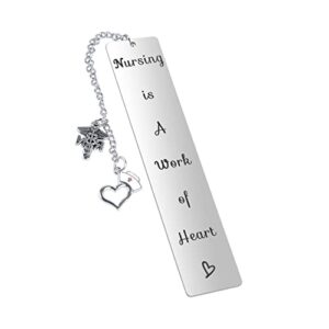 nurse bookmark gift nurse graduation gift christmas gifts birthday gifts bookmark for women men (nursing is a work of heart)