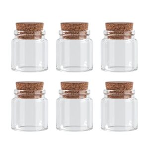 danmu 50ml mini glass bottles, mini bottles, jars with wood cork stoppers, wish bottles, message bottles for wedding favors, baby shower favors, diy craft 6 pack