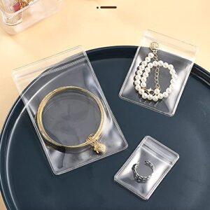 100PCS Jewelry PVC Storage Bags Self Seal Small Pouches Zipper Bag Clear Rings Earrings Packing Jewelry Transparent Lock Bags for Holding Jewelries Rings Earrings