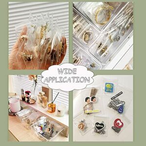 100PCS Jewelry PVC Storage Bags Self Seal Small Pouches Zipper Bag Clear Rings Earrings Packing Jewelry Transparent Lock Bags for Holding Jewelries Rings Earrings