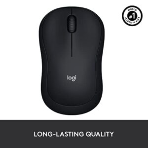 Logitech M185 Wireless Mouse, 2.4GHz with USB Mini Receiver, 12-Month Battery Life, 1000 DPI Optical Tracking, Ambidextrous, Compatible with PC, Mac, Laptop - Black